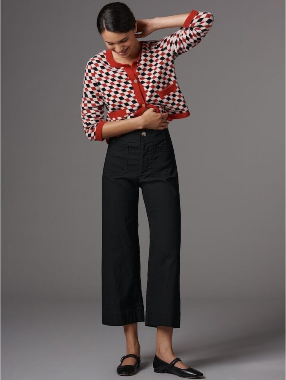 Maeve The Colette Black Wide-Leg Cropped Pants Size 30
